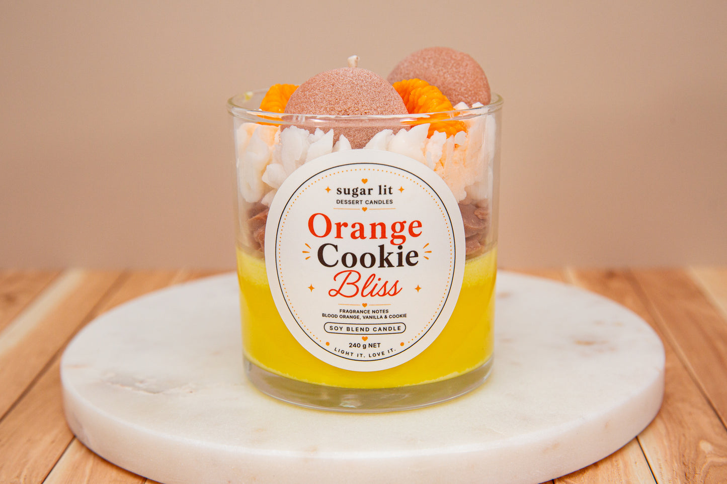 Orange Cookie Bliss — Citrus Cookie Dessert Candle