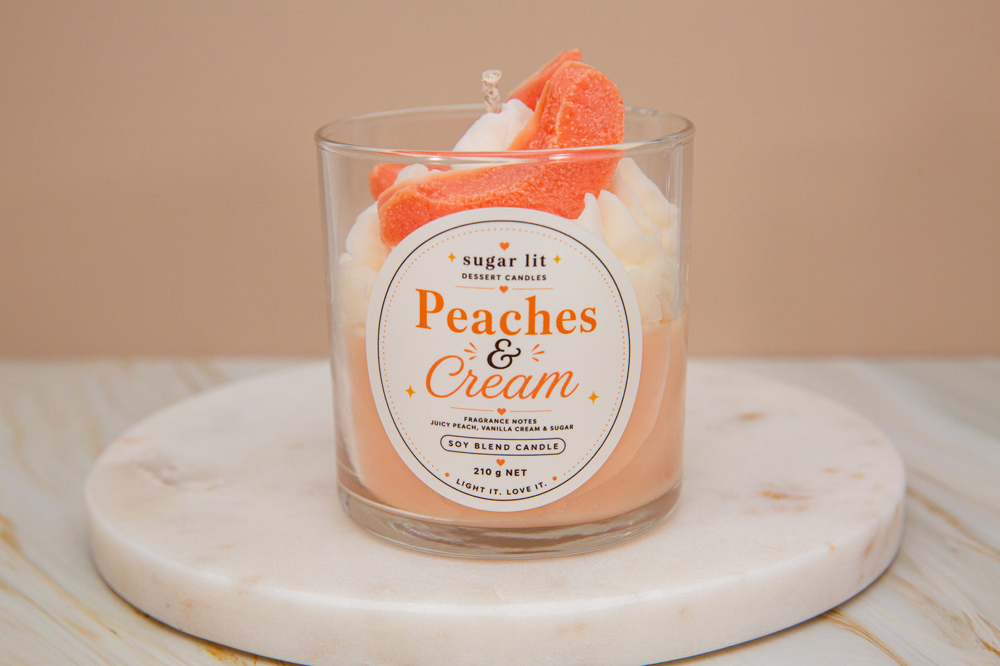 Peaches & Cream — Fruity Dessert Candle
