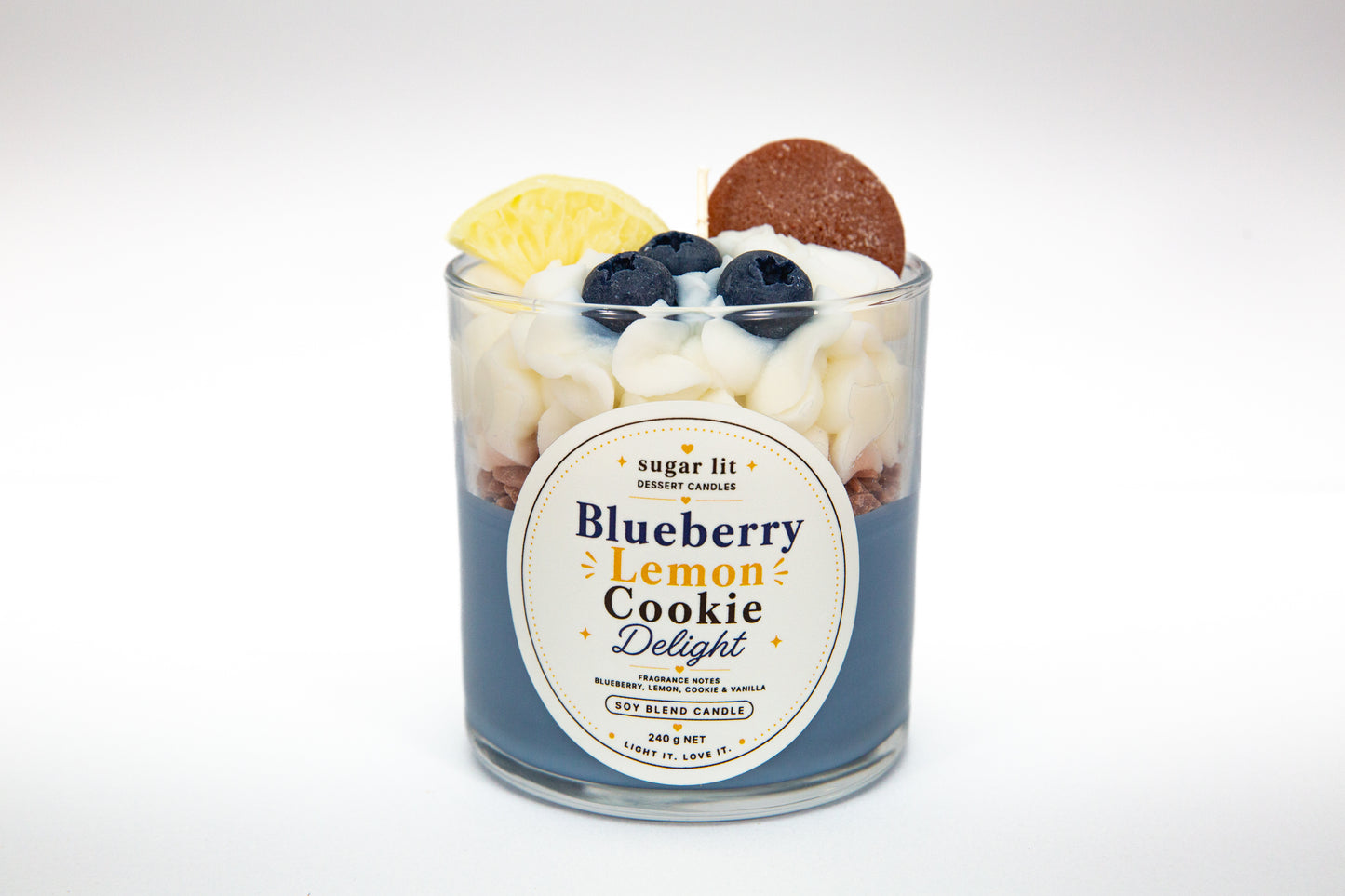 Blueberry Lemon Cookie Delight — Bakery Dessert Candle