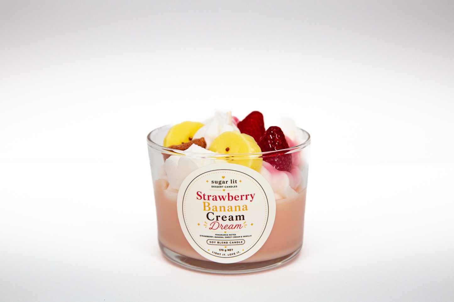 Strawberry Banana Cream Dream — Fruity Dessert Candle