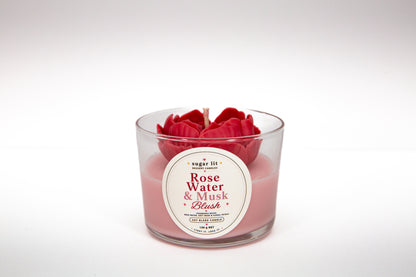 Rose Water & Musk Blush — Floral Candle