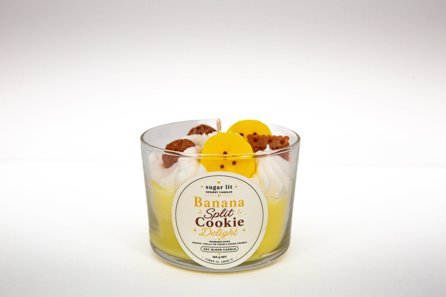 Banana Split Cookie Delight — Fruity Dessert Candle