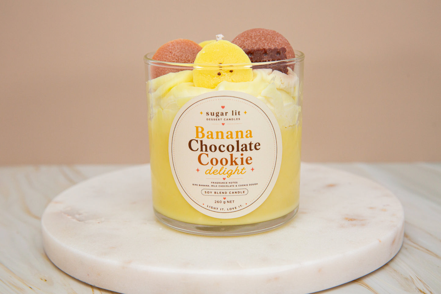 Banana Chocolate Cookie Delight — Fruity Dessert Candle