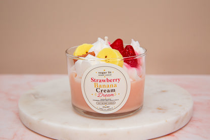 Strawberry Banana Cream Dream — Fruity Dessert Candle