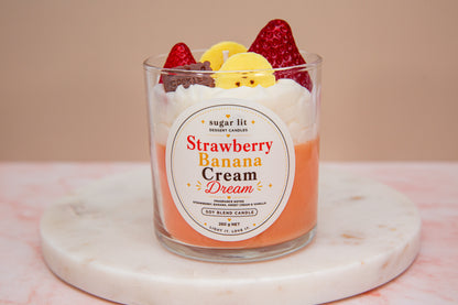 Strawberry Banana Cream Dream — Fruity Dessert Candle