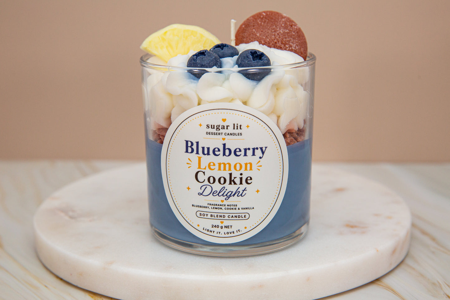 Blueberry Lemon Cookie Delight — Bakery Dessert Candle