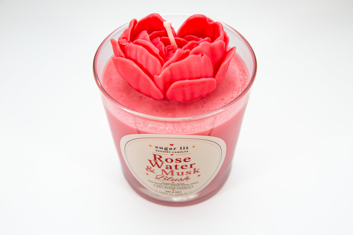 Rose Water & Musk Blush — Floral Candle