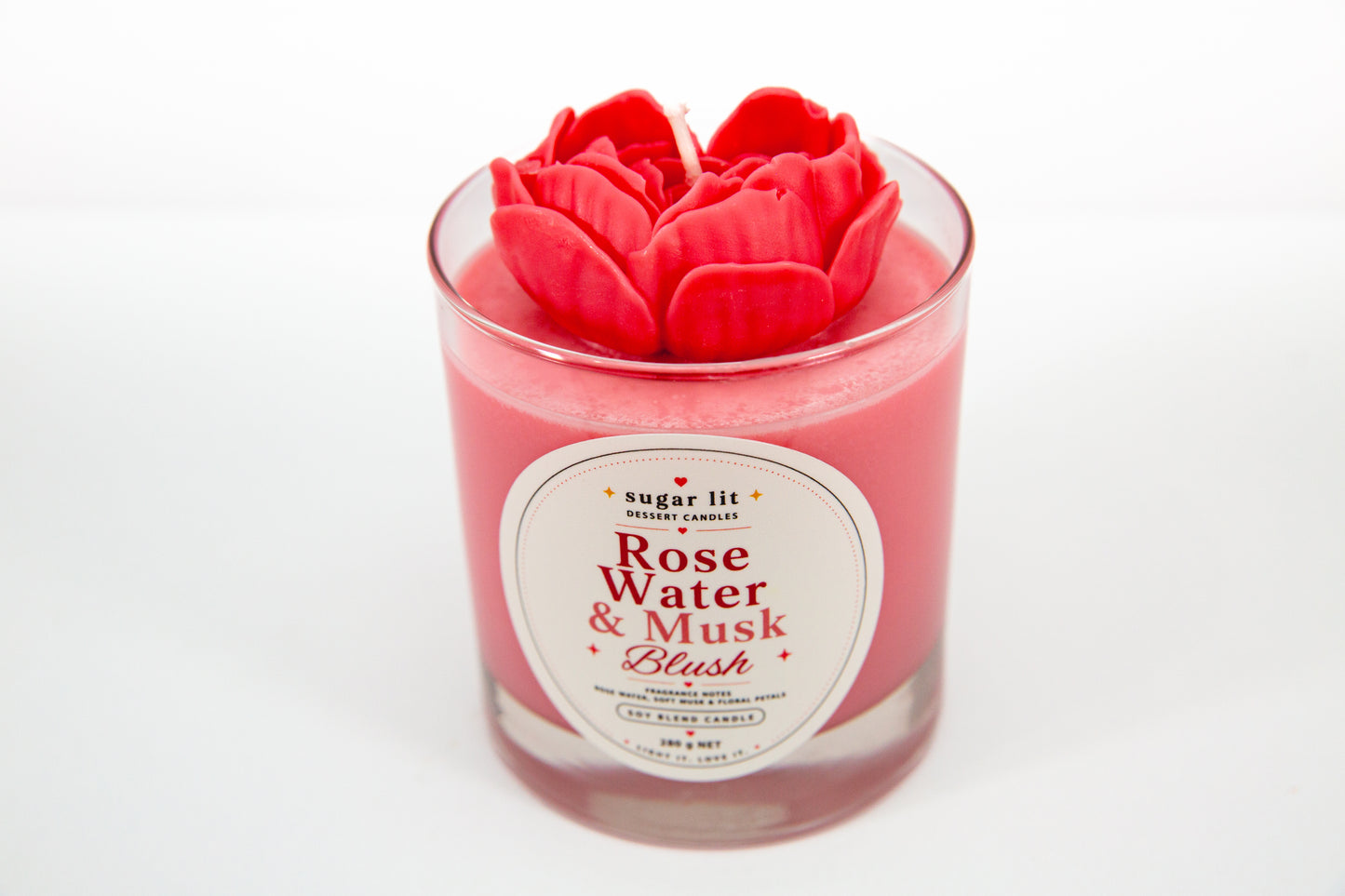 Rose Water & Musk Blush — Floral Candle