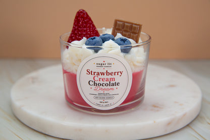 Strawberry Cream Chocolate Dream — Bakery Dessert Candle